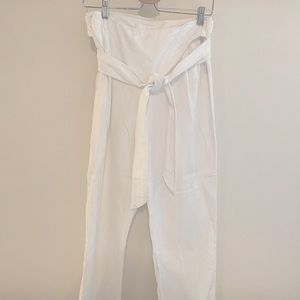 Apiece Apart White Linen Pants